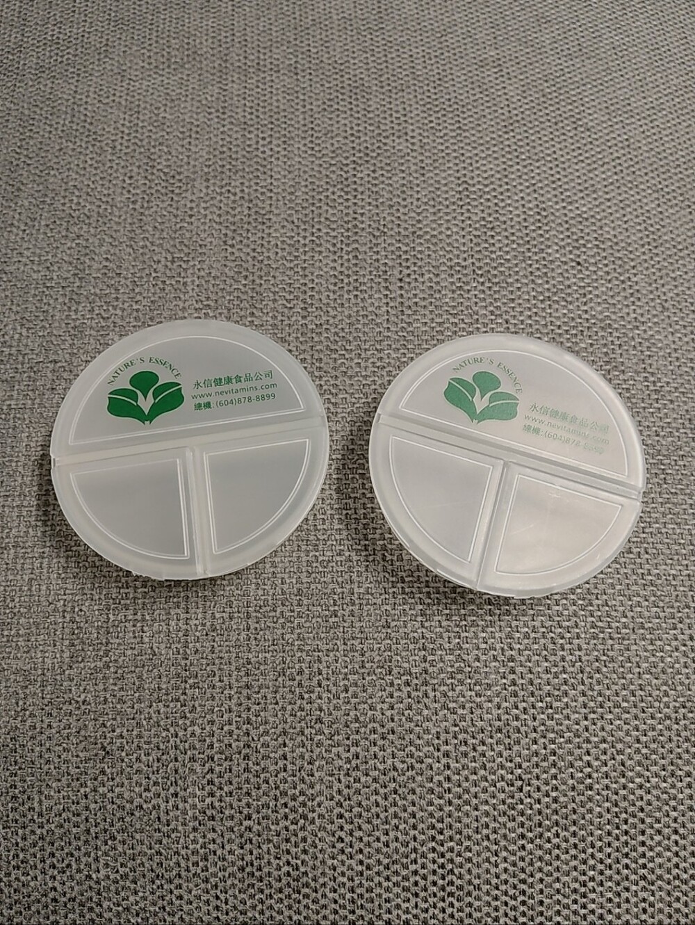 [New] White Plastic 3-Compartment Pill Organizer (Set of 2)